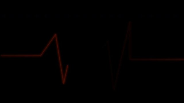 Abstract glowing neon heartbeat signal icon animation, loop motion animate footage. 4k animation.