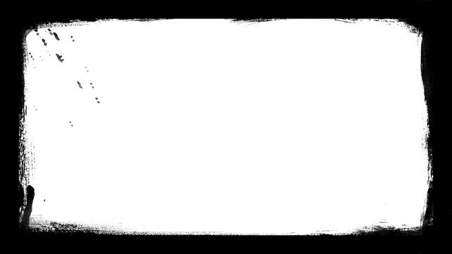 Animated grunge frame isolated on transparent background with distressed texture and rough edges