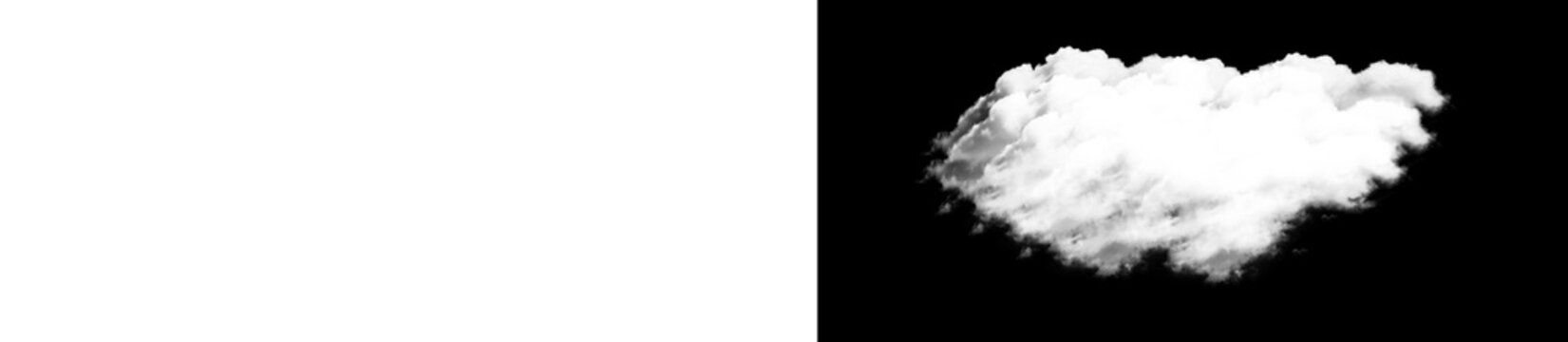 White cloud on black background