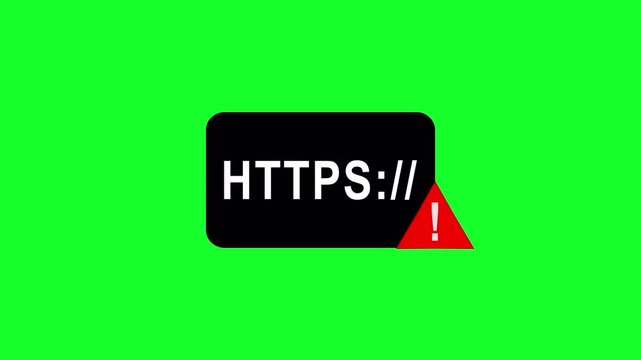 Suspicious URL icon in color style in 4K animation with alpha channel Browser warning sign indicating phishing link fake website, or untrusted HTTPS connection on transparent background