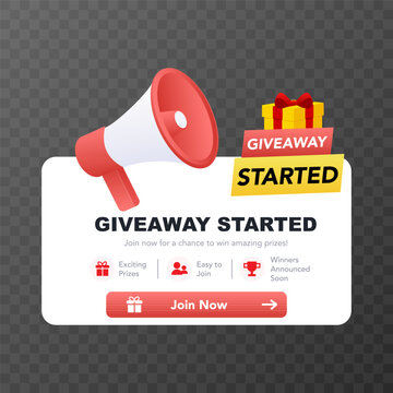 Giveaway announcement banner. vector illustration