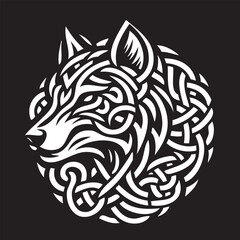 Fototapeta premium Wolf t-shirt design. Vector drawing. 