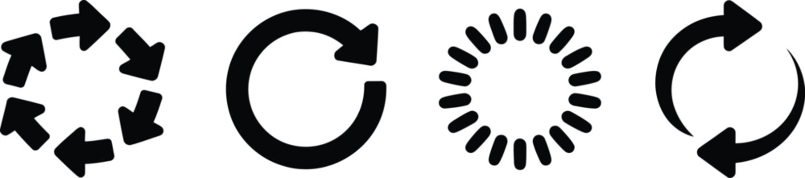 Circle arrow icon design with refresh rotation reload repeat recycle symbol silhouette vector illustration elements