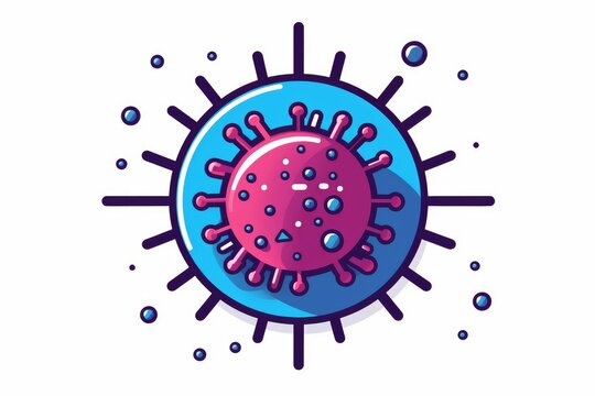 Microscopic virus illustration showing contagion and medical concepts