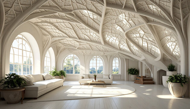 Elegant interior architecture sunlight
