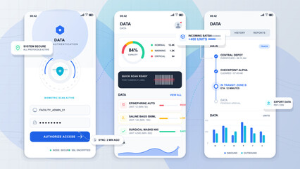 Data authentication app with biometric scan dashboard © Антон Сальников