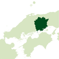 Obraz premium イラスト素材日本地図：岡山県,中国地方,山陽地方,都道府県 