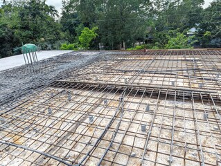 Reinforced concrete slab construction site © salman