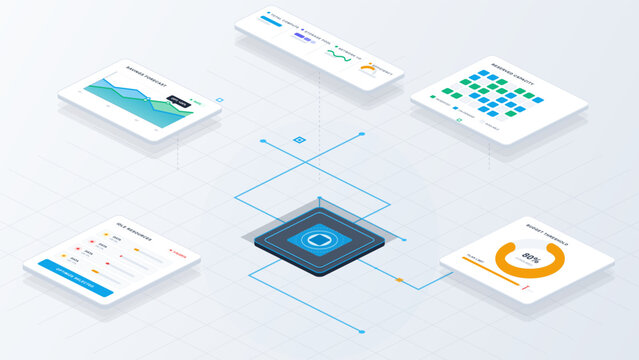 Resource optimization dashboard with capacity panels