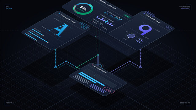 Typography analytics dashboard with font comparison