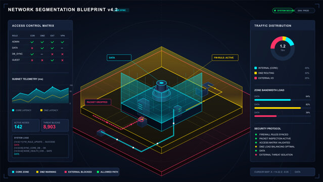 Network segmentation blueprint with security dashboard