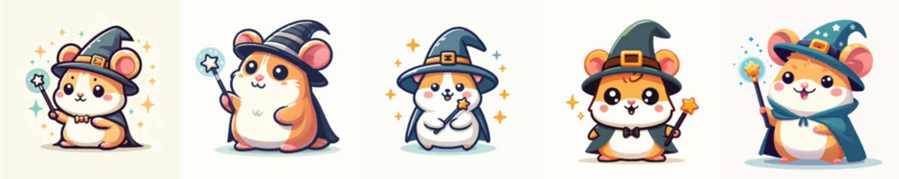 Vector of hamster wizard