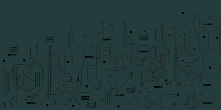 Abstract white technology background with dense black circuit board lines and electronic components, futuristic digital motherboard pattern illustration