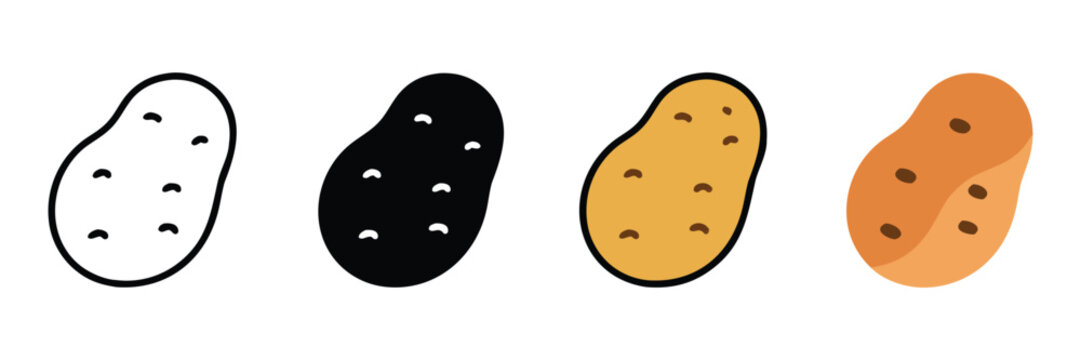 Potato vegetable icon. potato silhouette vector
