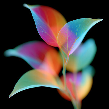 neon plant on a dark background