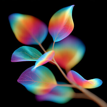 neon plant on a dark background