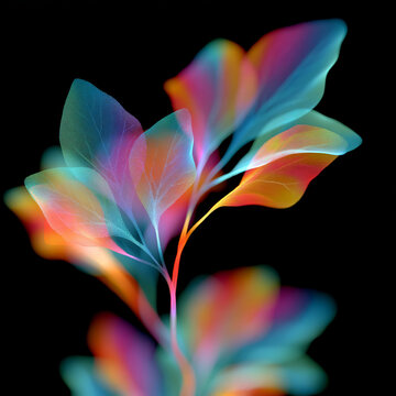neon plant on a dark background