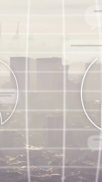Vertical video: Badges moving inward as outlines slide growing and overlapping to show user AI link