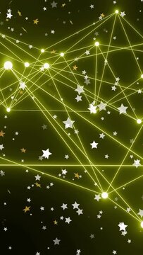 Vertical video: Frames advancing, nodes pulsing and stretching neon lines revealing denser hubs
