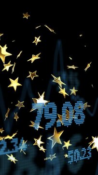 Vertical video: Wave pulse starting gold stars drifting across screen, revealing values for metrics