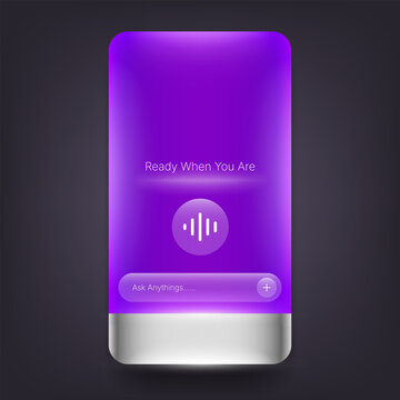 Futuristic Smartphone Glass Interface Concept with Voice Assistant
