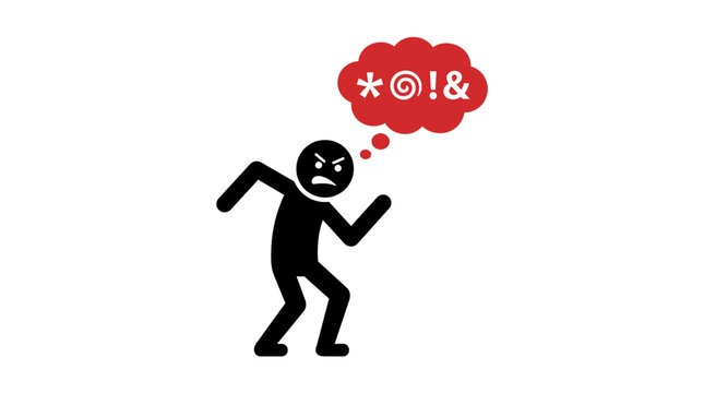 A frustrated stick figure expressing anger.