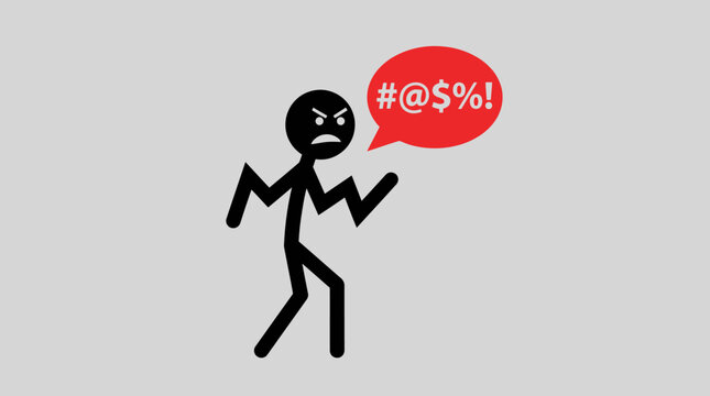 stick figure expressing frustration or anger.