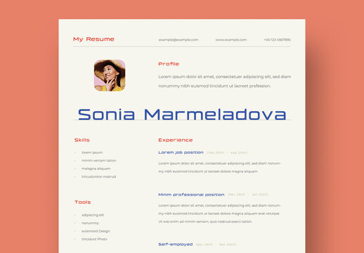 Resume Layout with Minimal Design