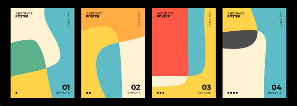 Abstract Posters Collection. Set of color backgrounds for creative graphic designs. Vector illustration.	