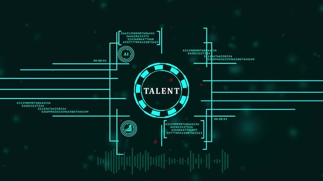 Internet, business, Technology and network concept.Open your talent and potential. Talented human resources - company success. Virtual button.4k