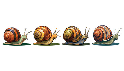 set snail shell clipart vector illustration © Nayon