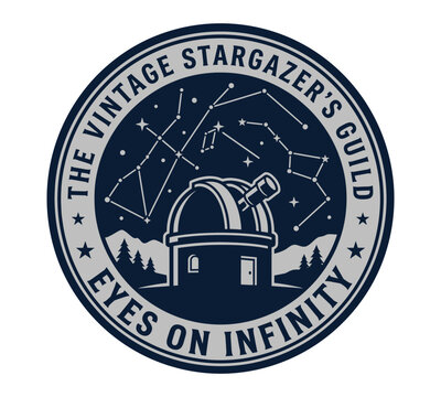 The vintage stargazers guild eyes on infinity logo