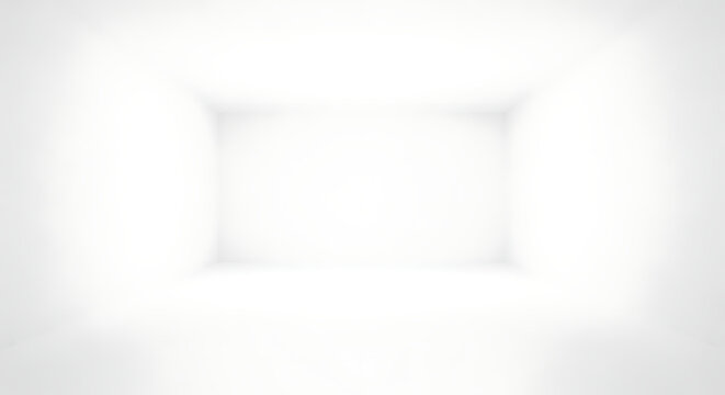 Abstract minimalist pure white empty room studio with highkey lighting for professional product mockup clean architectural background and futuristic space