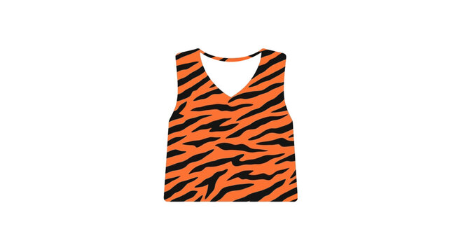 Tiger Stripe Print Tank Top Fashion Apparel