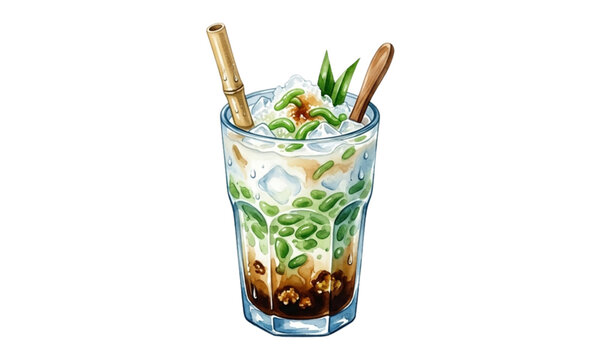 Vector illustration of ice cendol 