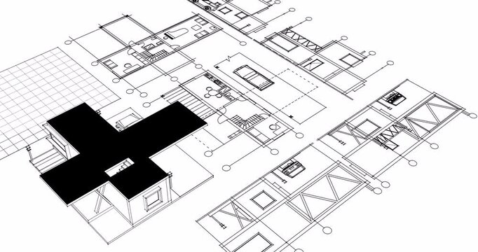 residential house plan interior 3d rendering	
