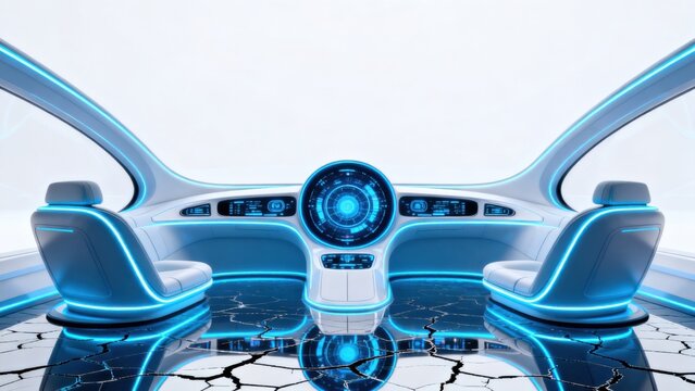Futuristic vehicle cockpit interior