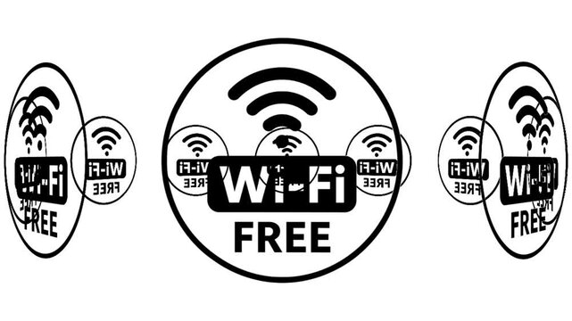 Animated Free Wi-Fi Icon  | Wireless Internet Hotspot Sign Motion Graphics
