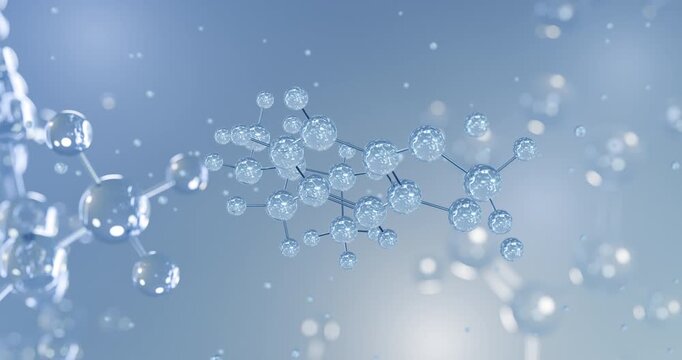 MBDB rotating 3D model of psychoactive agent, seamless looped video
