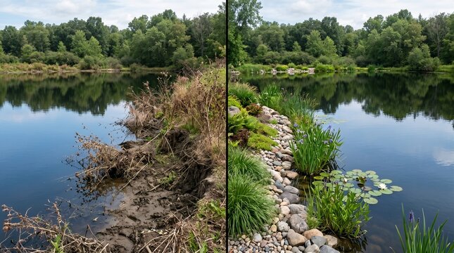 Extensive Lake Shoreline Renovation: Before and After Waterfront Transformation Project