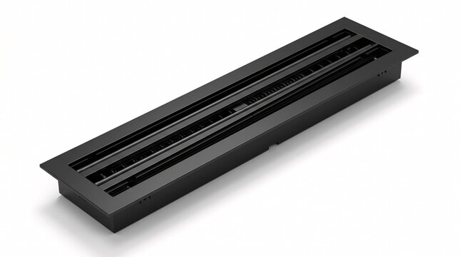 AI generated modern black linear slot diffuser for central air conditioning