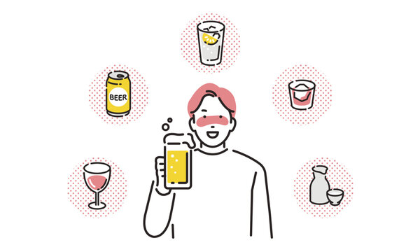 お酒と男性イメージ