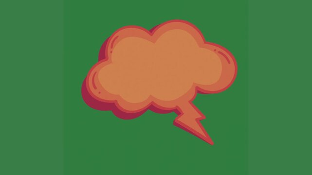 A green screen with white background and an orange speech bubble on animated chromakey background emotion elements cartoonish expression figure layers backgrounds movement design creative