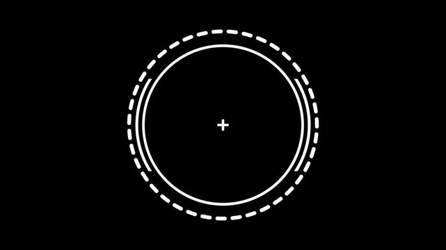 Hud target reticle animation interface on transparent background 4K