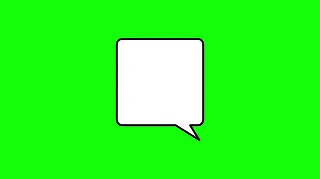 Hand-drawn style speech bubble animation on green screen, for custom text