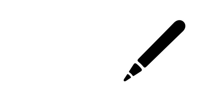Pencil, writing, write, draw and drawing, graphic animation. Alpha channel. Transparent background motion design. 4K resolution