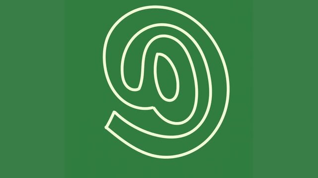 The email logo on a green background and an icon green screen animated chromakey background gesture expression depth colorful motion elements creative illustration figure design movement