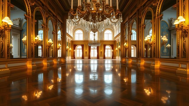 Reflection Only Framing Gilded Versailles Style Mirrored Gallery Captured Polished