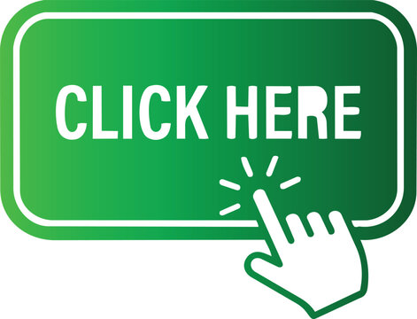 Green button with white text and hand cursor in bright lighting for website call to action