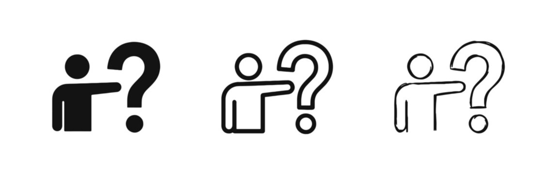 Help Support and Frequently Asked Questions FAQ Icon Set